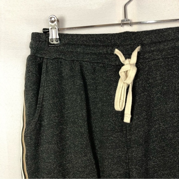 Sundry Dark Gray Metallic Side Stripe Fleece Lined Wide Leg Sweatpants 1 / S - Picture 4 of 5